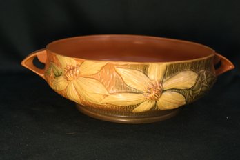 Antique Roseville Pottery 'Clematis' Bowl, 1944, #459, 10'W(369)