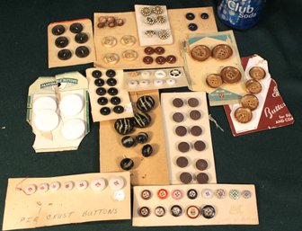 Vintage Lot Of Carded Buttons  (36)