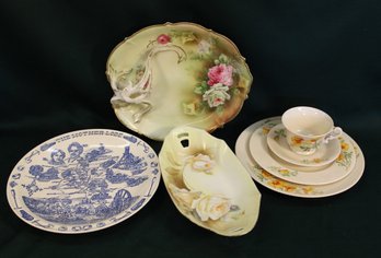 11' RS Germany Celery Dish, 11' Bavaria Handled Plate, 10' 'Mother Lode' Plate, 4 Pc Syracuse, 'Poppy'   (370)