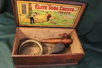 Elite Tool Chests For Boys, Wood Box, 15'x 8'x 6' & Spigot & Damaged Horn  (371)