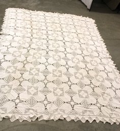 Antique Crocheted Bedspread/tablecloth, 70x93'  (372)