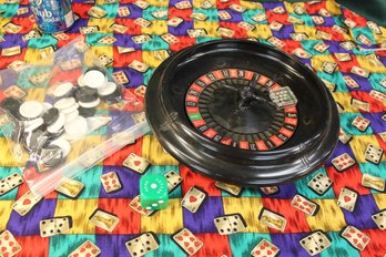 Roulette Wheel With Balls, 52'x 41' Tablecloth, Chips,  More  (376)