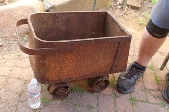 Rare Small Cast Iron Ore Cart, Ca 1880,22x12x16'H  (376)