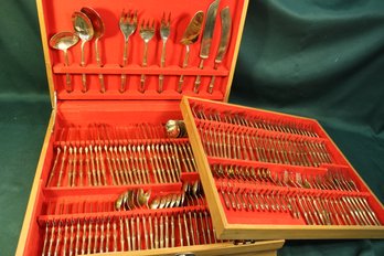 Set Of 12 Each & 12 Serving Pieces Flatware In Case, Thailand, 156 Pieces In All  (378)