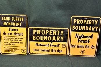 Group Of Vintage Metal Forest Service Signs, 10'x 7', Ca 1950's  (387)