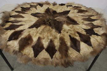 Fur Table Cover, 38'Dia, Coming Apart In Center  (394)