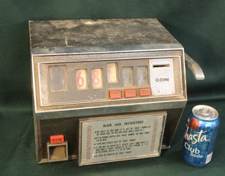 Vintage Coin Operated Black Jack Game Machine, 11x9x10'H, Not Working  (398)