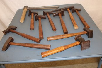 Froe Hand Wrought Wood Splitter & 10 Assorted Hammers, Graduated Sizes  (399)