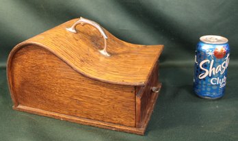 Antique Oak Voting Ballot Box With Black & White Marbles, 11x7x6'H  (39)