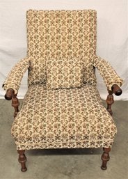 Antique Upholstered Arm Chair  & Pillow   (400)