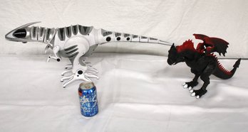 2 Battery Operated Robotic Dinosaur & Dragon, Motion & Sound,  Both Working 18' & 31' Long  (406)