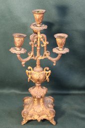 Antique Ornate Gilded  Pot Metal Candle Holder That Holds 4 Candles, 16'H (40)