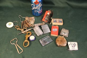 Vintage Lighters, Can Openers, Tape Measure, Screw Driver Set, More  (410)