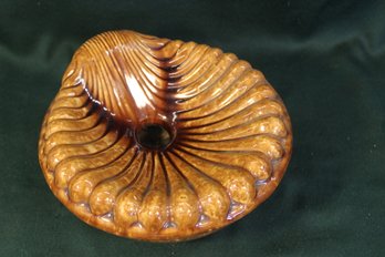 Unusual Brown Glazed Earthenware Spittoon, 3.5'H  (413)