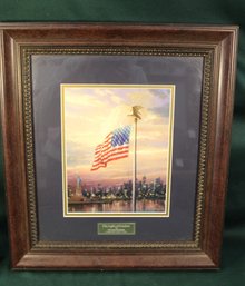 Framed & Matted Print 'the Light Of Freedom' By Thomas Kinkade, 17x19'   (415)