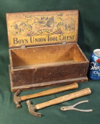 Antique 'Boys Union Tool Chest', Wood Tool Box, 12'x 6'x 5'  (41)