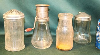 Antique Nut Grinder, Cream Bottle, Large Shaker, Sugar Dispenser   (41)