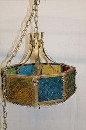 Hanging Stained Glass Lamp Shade, 15'X 15'  (424)