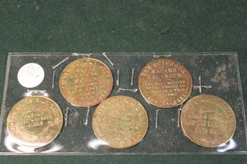 Vintage 5 Brothel Tokens  (428)