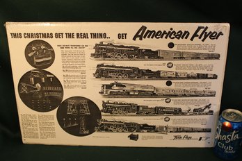 Old B/w American Flyer Model Railroad  Poster, 20.5x13'  (430)