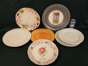 1909 Calendar Plate, Gravanza, Ca., 1974 Plumbers Plate, German Platter & 5 Other Plates  (431)