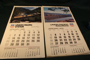 1975 & 1985 Union Pacific Railroad Calendar, 12 Pictures Each   (436)