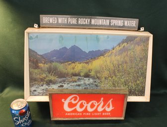 Animated Lighted Coors Beer Sign, Working, 20x5x17'H (437)