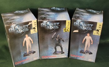 3 Planet Of The Apes Action Figures, Original Boxes  8'H  (43)