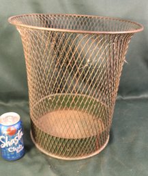 Antique  'Nemco'  Expanded Metal Waste Basket, 14x14'H(444)