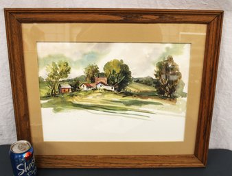 Framed Watercolor, Unsigned, 22x19'H  (448)