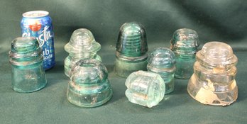 Vintage 8  Glass Insulators  (449)