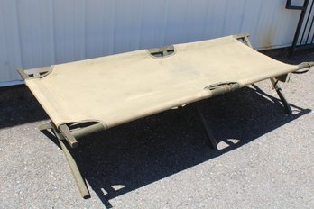 WWII Folding Army Cot, Missing Board At Foot, 26x76'  (450)