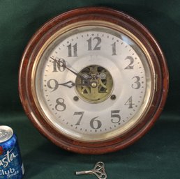 'Sales' Spring Driven, Time & Strike Wall Clock With Key, 13' Diameter  (47)