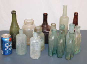 Group Of 15 Antique Glass Bottles   (47)