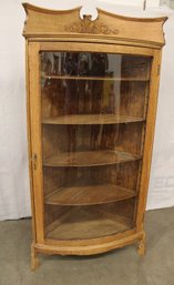 Antique Oak Bow Front Curved Glass Corner China Cabinet, 33'x 22'x 68'H   (48)