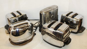 5 Antique Mid Century Electric Toasters - 3 Sunbeam, Proctor & Toast-o-lator Model H    (48)