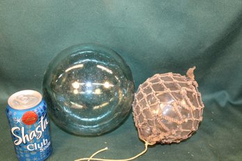Vintage 2 Glass Fishing Floats, 6' &  8' Diameter (49)