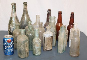 Group Of 18 Antique Glass  Bottles  (49)