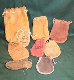 Group Of 9 Old Leather Pouches  (52)