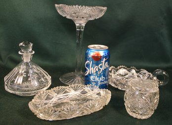 Collection  Of 5pcs  Antique American Brilliant Cut Glass
