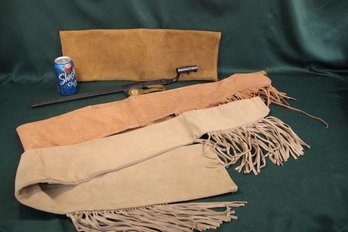 22' US Repro Bayonet In Metal Scabbard & Black Powder Gun Leather Cases - 22',51' & 60' Long     (53)