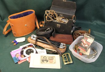 Fractional Currency 10 Cents Note, 2 Belts, Tripod & Empty Binocular Cases, More  (55)