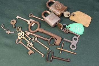 Antique Locks & Keys - 3 Are Clock Keys  (56)