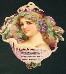 Antique Nash Mercantile Co. Redding, Ca. Hanging Paper Advertisement   (56)