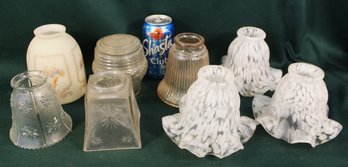 Group Of 8 Antique Lamp Shades - Set Of 3 And 5 Singles  (57)