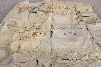 Antique Linens, Lace, Crocheted, Doilies, Dresser Scarfs, More   (59)