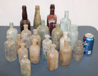 Group Of 20 Antique Glass  Bottles  (59)