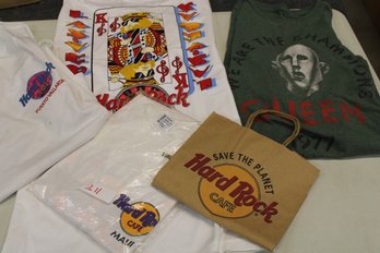 3 Hard Rock Cafe T-shirts (L, XL & Grande) And Queen T-shirt (XXL)  (60)