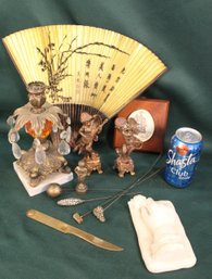 Misc Lot - Candle Holder W/prisms, Hat Pins, Letter Opener, Little Boy Peeing, More  (64)