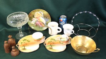 Misc. Lot - Noritake, Zolan Plate, Wood Butter Molds, Plate Handles, Pickard Bowl (as Is), More  (69)